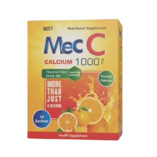 Mec C Calcium 1000mg Orange Fizzy Drink – Strong Bones & Active Health (10 Sachets)