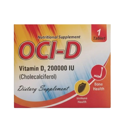 OCI-D Vitamin D3 200,000 IU Tablet – Bone Strength & Immune Support Supplement